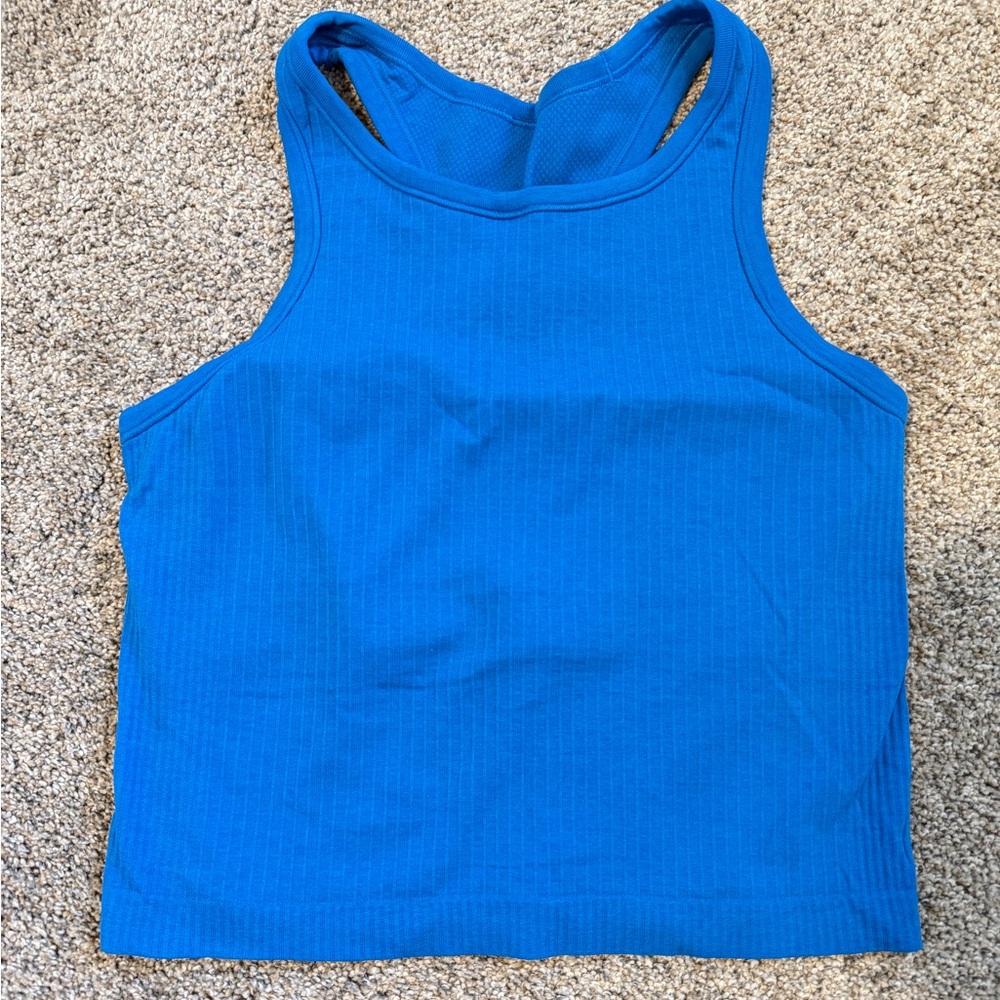 lululemon Ebb to Street Cropped Racerback Tank Top - Poolside Blue